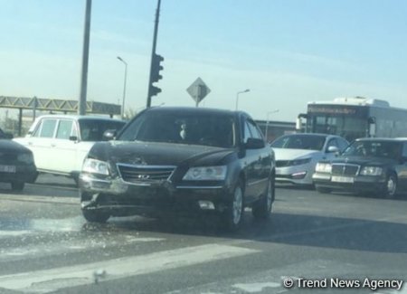 Bakıda qəza olub, tıxac yaranıb - FOTO