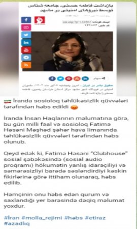 İranda xanım sosioloq həbs edildi - FOTO